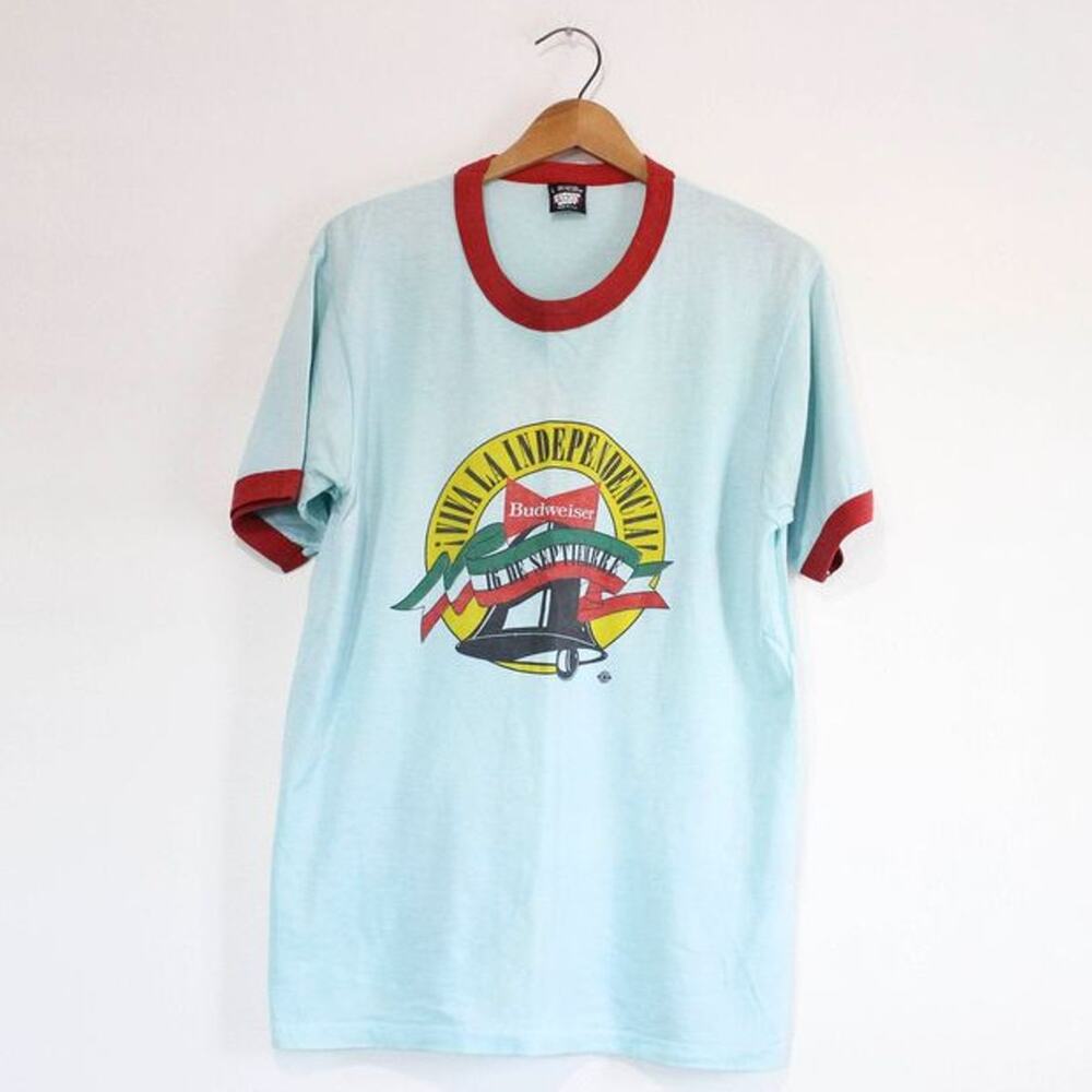 Vintage Budweiser Anheuser Busch Mexico Independence Day T Shirt XL